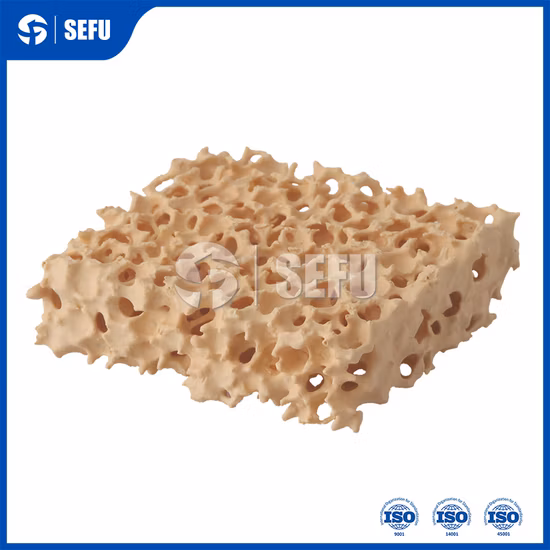 Filtro de espuma cerâmica de zircônia/Zro2/óxido de zircônio 1700 C para aço carbono, liga de aço e fundição e fundição de aço inoxidável